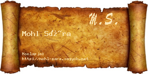 Mohl Sára névjegykártya