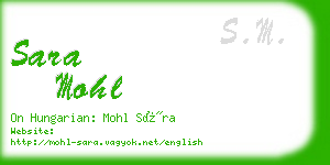 sara mohl business card